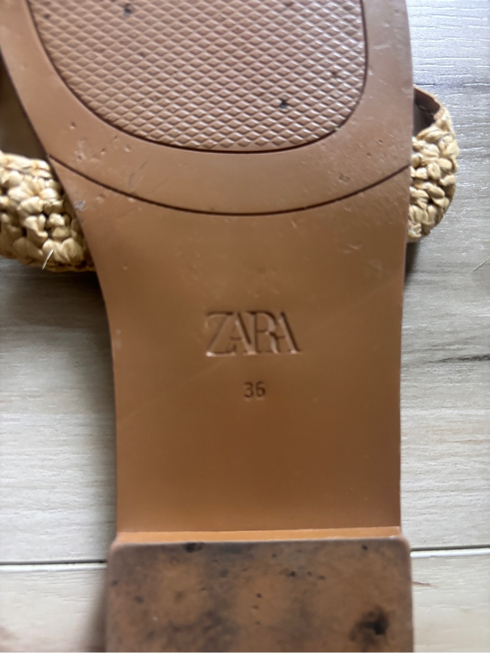 Zara Shoes | Flat Sandals with Gold Accent Color: Tan | Size: 6 - Picture 6 of 7